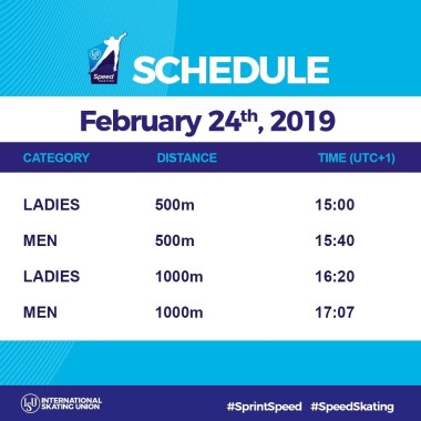 schema wk sprint zondag