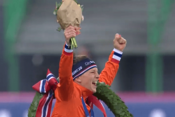 Ireen Wust heel blij wk allround hamar